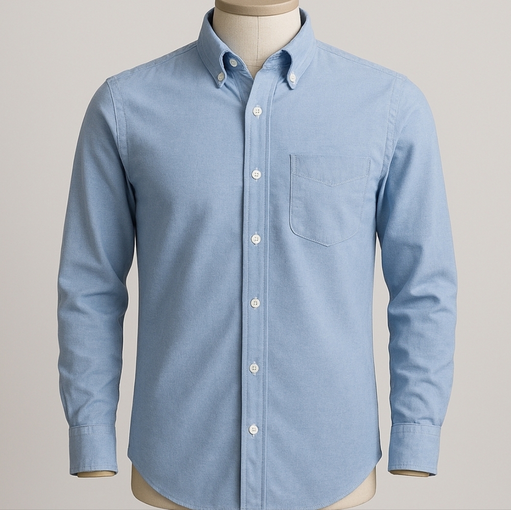 Tommy Hilfiger Boys Light Blue Button‑Down Shirt – Size 18